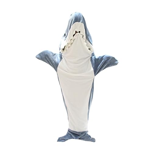 Shark Blanket Adult to Put On Shark Blanket Sleeping Blanket Costume Shark Super Bag Shark Soft Cosy Tail Blanket with Sleeves Shark Blanket Suit von Generic