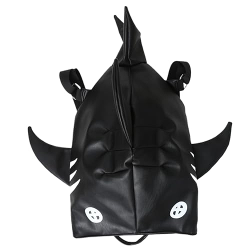 Shark Rucksack 3D Haarkasche Reißverschluss Großkapazität Neuheitspunkte Trendy Kids Rucksack mit Handlungen für Mobiltelefone, Brieftaschen, Kosmetik, Schule Schwarz von Generic