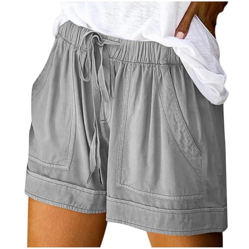 Shorts Damen Sommer 2025 Leinen Musselin Kurze Hose Beach Mode Lässige Bermudas Kurze Hosen Sport Shorts Freizeit Leinenhose mit Taschen Shorts Damen Sommer 2025 Leinen Musselin Kurze Hose Beach Mode Lässige Bermudas Kurze Hosen Sport Shorts Freizeit Leinenhose mit Taschen von Generic