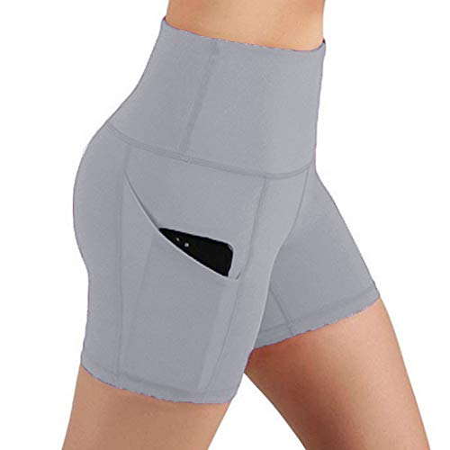 Shorts Damen mit Taschen Sporthose Damen kurz Sport Shorts Kurze Hose Damen Sport Leggings Damen High Waist Radlerhose Laufhose von Generic