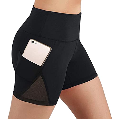 Shorts Damen mit Taschen Sporthose Damen kurz Sport Shorts Kurze Hose Damen Sport Leggings Damen High Waist Radlerhose Laufhose von Generic