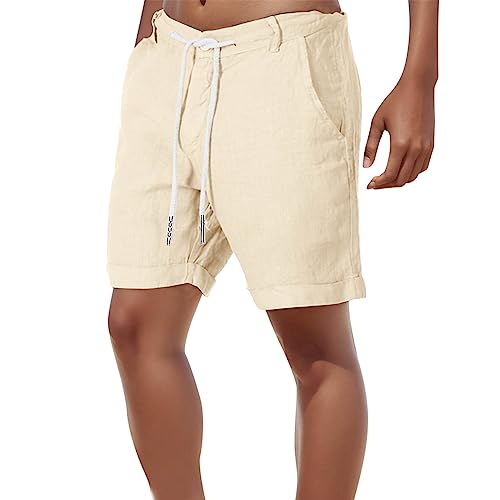 Shorts Herren Leinen Kurze Hosen Sommer Chino Baumwolle Kurze Hose mit Gummizug Casual Strandshorts Elastische Taille Loose Beach Short Leinenhose Kurz Leicht Sommerhose Freizeithose mit Taschen Shorts Herren Leinen Kurze Hosen Sommer Chino Baumwolle Kurze Hose mit Gummizug Casual Strandshorts Elastische Taille Loose Beach Short Leinenhose Kurz Leicht Sommerhose Freizeithose mit Taschen von Generic