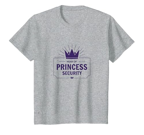 Sicherheitschef der Prinzessin: Royal Crown Humor T-Shirt, Kinder, Grau Meliert, 140 von Generic