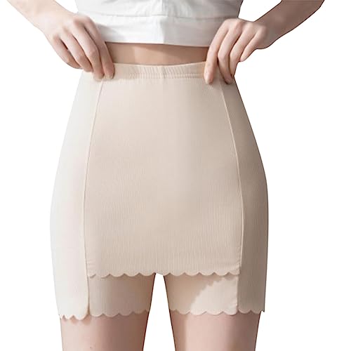 Sicherheitshose für Damen Hohe Taille Kurze Sicherheitshose Eisseide Doppellagig Vorne Im Schritt Unter Kleid Rock Shorts Bauchkontrolle Sicherheitshose für Damen von Generic