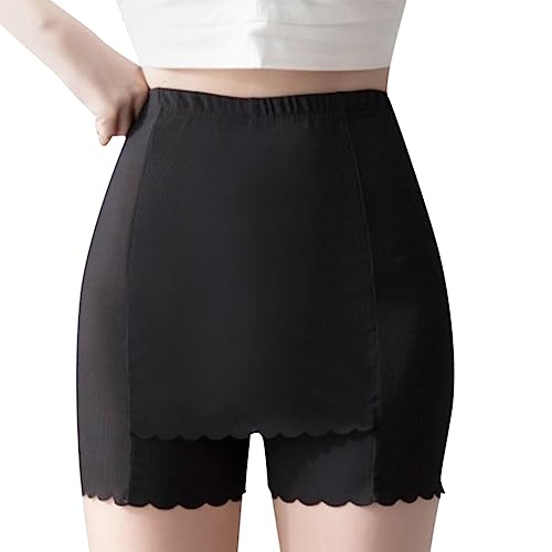 Sicherheitshose für Damen Hohe Taille Kurze Sicherheitshose Eisseide Doppellagig Vorne Im Schritt Unter Kleid Rock Shorts Bauchkontrolle Sicherheitshose für Damen von Generic
