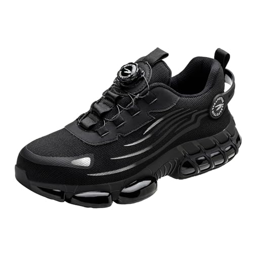 Sicherheitsschuhe Herren S3 Explorer 3.0 Arbeitsschuhe Damen Leicht Trends Drehknopf Stahlkappenschuhe Anti-Smash und Anti-Punktur Schutzschuhe Arbeit Versicherung Schuhe Unisex Extra Weite Sneaker von Generic