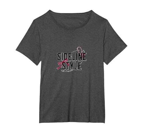 Sideline-Stil: Sportliche Mode für Game-Day-Enthusiasten T-Shirt, Damen Große Größen, Anthrazit Meliert, 5X von Generic
