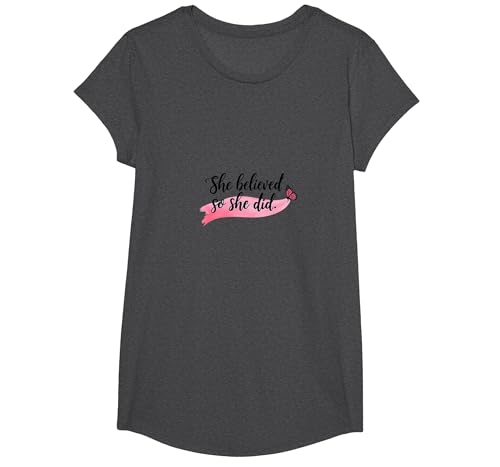 Sie glaubte, Also tat sie inspirierende Frauenförderung T-Shirt, Girls, Anthrazit Meliert, XS Sie glaubte, Also tat sie inspirierende Frauenförderung T-Shirt, Girls, Anthrazit Meliert, XS von Generic