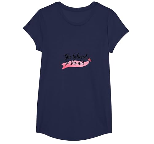Sie glaubte, Also tat sie inspirierende Frauenförderung T-Shirt, Girls, Marineblau, XS von Generic