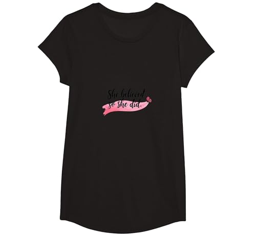 Sie glaubte, Also tat sie inspirierende Frauenförderung T-Shirt, Girls, Schwarz, XS Sie glaubte, Also tat sie inspirierende Frauenförderung T-Shirt, Girls, Schwarz, XS von Generic
