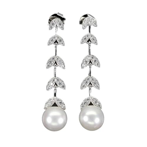 Silber 1 schöne natürliche cremefarbene Perlen Zirkonia von Generic