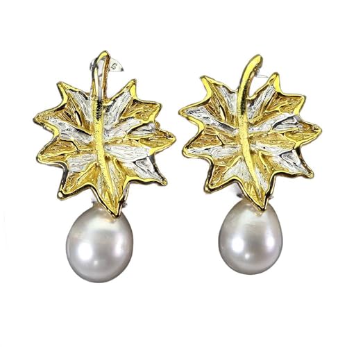 Silber Elegant Ohrringe 925 Naturperlen Blatt 1 Silber Elegant Ohrringe 925 Naturperlen Blatt 1 von Generic