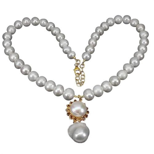 Silber Halskette Natur Zitrone Perlen schön von Generic