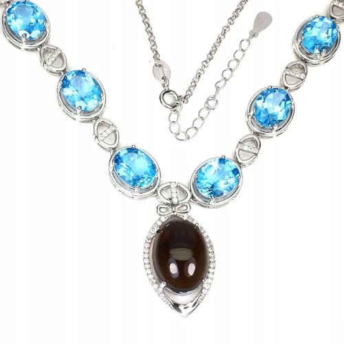 Silber Halskette Natural Rauchquarz Topase swiss von Generic