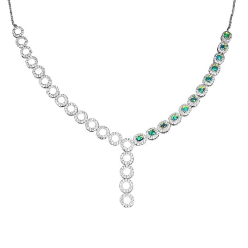 Silber Halskette Zirkonia Feuerbrenner Natur phänomen 925 von Generic
