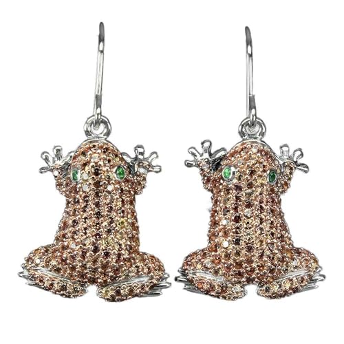 Silber Ohrringe Diopside Saphir Songea Frösche 925 von Generic