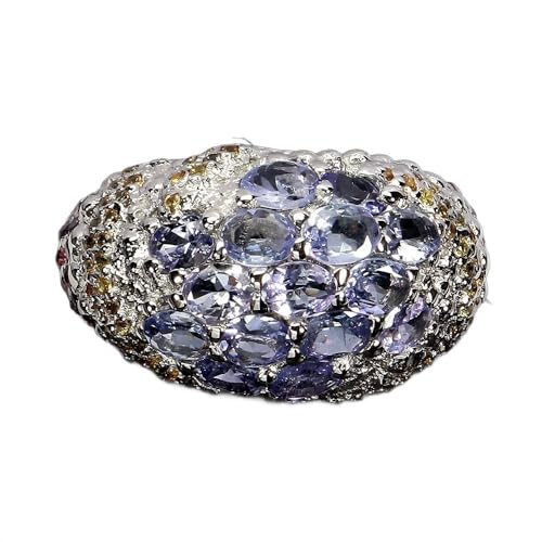Silber Ring Natursaphire Songea Granate Tansanit r 19.5 von Generic