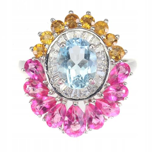 Silber Ring Rosa Topas Sky Citrin r 12, Single Silber Ring Rosa Topas Sky Citrin r 12, Single von Generic
