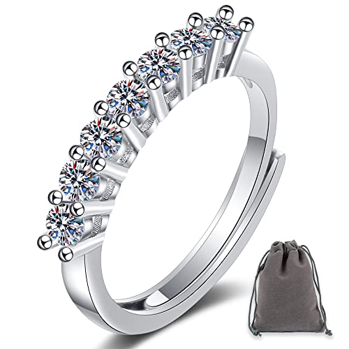 Silber Ringe für Damen 925 Brilliant Zirkonia Silberringe Ringe Frauen & Herren Verlobungsring Eheringe Trauringe Memoirering Vorsteckring Ring für Damen Schmuck Geschenk mit Geschenkbox 01 (Weiß-02) von Generic