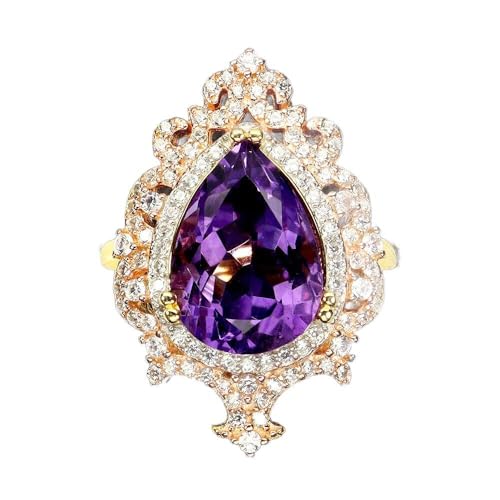 Silber schöner Ring Natur Amethyst Zirkonia r 18, Single Silber schöner Ring Natur Amethyst Zirkonia r 18, Single von Generic