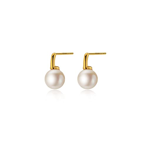 Silberne Ohrstecker für Damen, minimalistische Perlenohrstecker aus 925er Sterlingsilber, modischer Charm-Schmuck von Generic