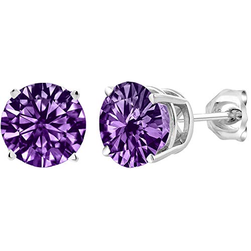 Silberne Ohrstecker klassische Ohrringe Ohrringe Ohrringe Mädchen, A-purple, 34, Klassisch von Generic