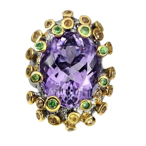 Silberring Amethyst Saphir Granate r14.5 von Generic