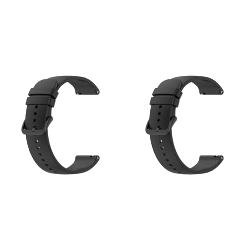 Silikon Armband für Garmin Venu 2/3/Vivoactive 4(45mm), 22mm Wasserdichte Weiche Ersatzriemen, Weiches Silikon Ersatzarmband Uhrenarmband Sportarmband für Damen Herren, Z-2 Pcs Schwarz von Generic