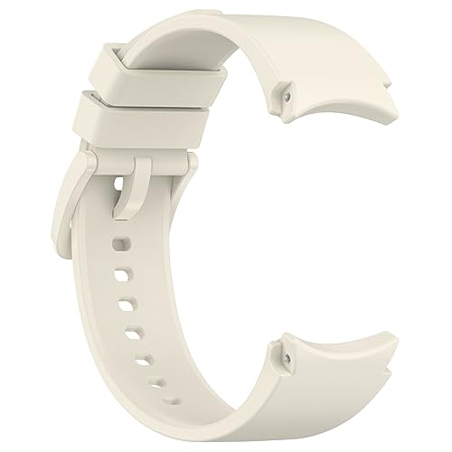 Silikon Armband für Samsung Galaxy Watch 5 40mm/44mm, 20mm Wasserdichte Weiche Ersatzriemen, Weiches Silikon Ersatzarmband Uhrenarmband Sportarmband für Damen Herren, Beige von Generic