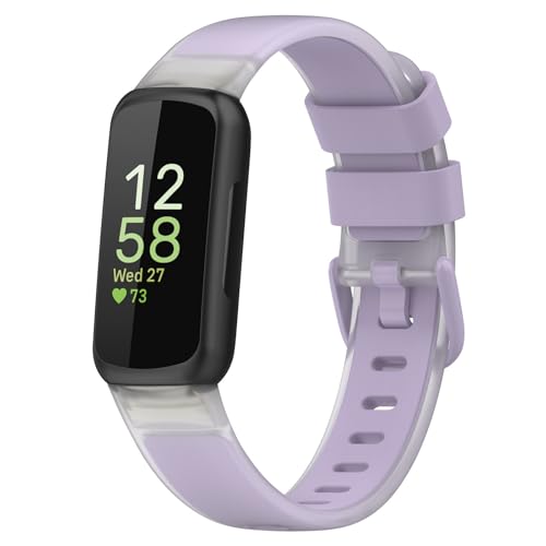 Silikon Kautschuk Uhrenarmband Kompatibel mit Fitbit Inspire 3,Uhrenarmband mit Schnellverschluss Ersatzbänder,Damen Herren Armband Smartwatch Uhren Zubehör (H, 15X5CM) von Generic