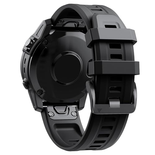 Silikon Kautschuk Uhrenarmband Kompatibel mit Garmin Fenix 7【26mm】,Uhrenarmband mit Schnellverschluss Ersatzbänder,Damen Herren Armband Zubehör (A, 22X2.6CM) von Generic