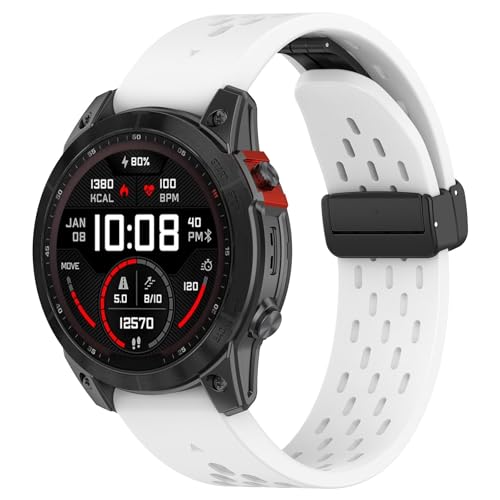 Silikon Kautschuk Uhrenarmband Kompatibel mit Garmin Fenix 8【22mm】,Uhrenarmband mit Schnellverschluss Ersatzbänder,Damen Herren Armband Zubehör (A, 2.15X2.2CM) von Generic