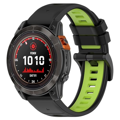 Silikon Kautschuk Uhrenarmband Kompatibel mit Garmin Fenix 8【26mm】,Uhrenarmband mit Schnellverschluss Ersatzbänder,Damen Herren Armband Smartwatch (G, 22X2.6CM) von Generic