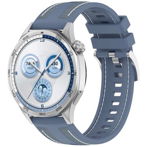 Silikon Kautschuk Uhrenarmband Kompatibel mit Huawei Watch GT 5【46MM】,Uhrenarmband mit Schnellverschluss Ersatzbänder,Damen Herren Armband Smartwatch Uhren Zubehör (D, 15X5CM) von Generic