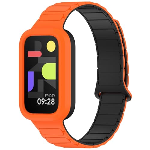 Silikon Kautschuk Uhrenarmband Kompatibel mit Xiaomi Band 9 Active,Schwarz Uhrenarmband mit Schnellverschluss Ersatzbänder,Damen Herren Armband Smartwatch Uhren Zubehör (C, 24X5CM) von Generic