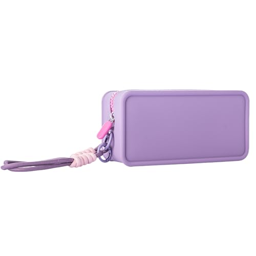 Silikon Reisetasche - Tragbarer Make-up-Organizer, großes Kosmetiktaschengehäuse | wasserdichte Silikon-Toilettenfläche für organisierte Verpackung, flexible Kosmetiktasche, Purple, Se référer à la von Generic