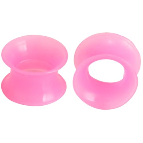 Silikon Rosa 1 Paar Flexible Dünn Ohr Flesh Tunnel Double Flared Ohrringe Hypoallergen Gauges Expander Piercing Schmuck Ohrpiercing Tuneles De Oreja Para Hombre Männer Frauen 8 mm(0 G) von Generic