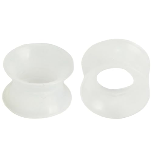 Silikon Transparente 1 Paar Flexible Dünn Ohr Flesh Tunnel Double Flared Ohrringe Hypoallergen Gauges Expander Piercing Schmuck Ohrpiercing Tuneles De Oreja Para Hombre Männer Frauen 8 mm(0 G) von Generic