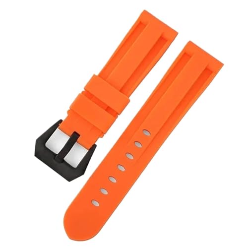 Silikon Uhrenarmband Armband Herren Damen Sport Ersatz Uhrenarmband(Orange black,20mm) von Generic