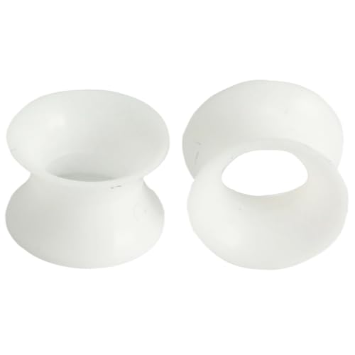 Silikon Weiß 1 Paar Flexible Dünn Ohr Flesh Tunnel Double Flared Ohrringe Hypoallergen Gauges Expander Piercing Schmuck Ohrpiercing Tuneles De Oreja Para Hombre Männer Frauen 42 mm von Generic
