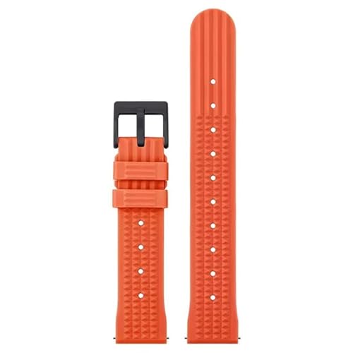 Silikonarmband, weich, 20 mm, 22 mm, Armbänder, universelles Uhrenarmband for Männer und Frauen(Orange Black,20mm) von Generic