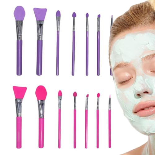 Silikonbürsten Make -up, Silikon -Applikator - Lidschatten -Applikatoren Set von 14 | Schönheit weiches Gesichtsschlamm auftragen, haarloser Körperlotion und Butterpinsel von Generic