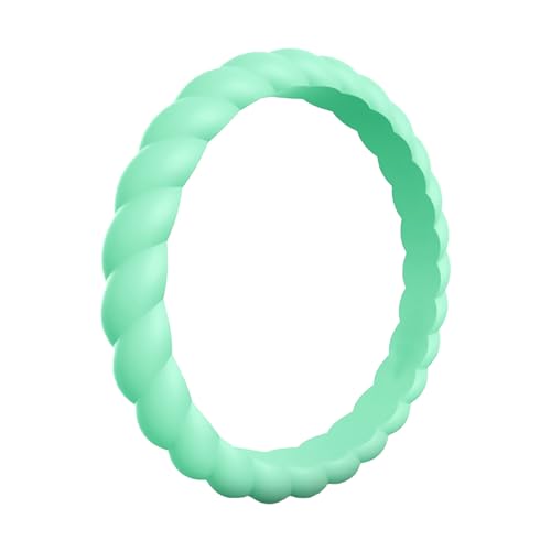 Silikonring Ehering Silikonring für weibliche Paare Bunte Ringe (Mint Green, G) von Generic