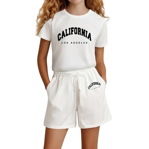 Silk Pyjama Set für Mädchen - Elegant mit Knopf Pyjamas Set Satin Schlafanzug Kurze Schlafanzughose & Kurzarm T-Shirt Elastische Taille Kinder Kurze Hausanzug Button-Down Pjs Geschenke für Mädchen von Generic