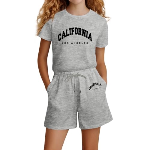 Silk Pyjama Set für Mädchen - Elegant mit Knopf Pyjamas Set Satin Schlafanzug Kurze Schlafanzughose & Kurzarm T-Shirt Elastische Taille Kinder Kurze Hausanzug Button-Down Pjs Geschenke für Mädchen von Generic