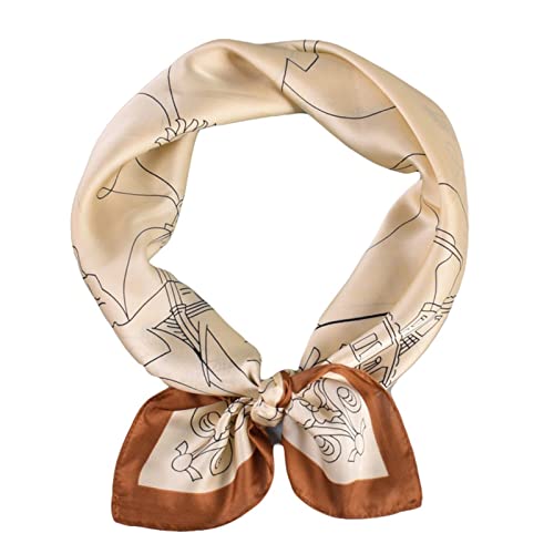 Silk Square Scarf for Women Soft Neck Scarves Winter Head Scarf Warm Scarf Silk Flower Printed Silk Scarf Printing Square Scarf Turban Xmas Gifts Stocking Fillers A-43 von Generic