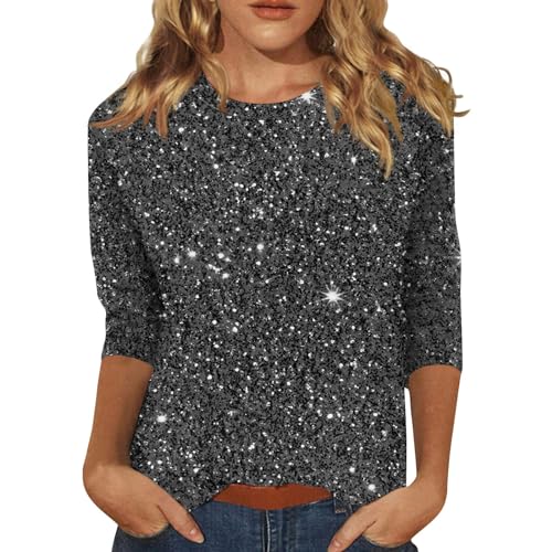 Silvester Outfit Damen Elegant Festliches Shirt Mit Glitzer Oberteile Damen Festlich Glitzer Pullover Damen Elegant Glitzer Oberteil Damen Festlich Festliches Shirt Mit Glitzer Oberteil von Generic