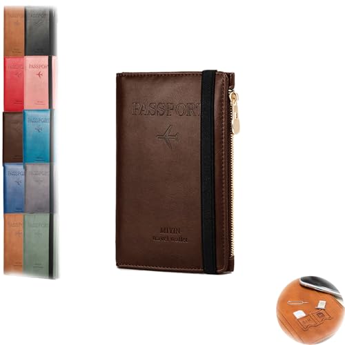 Similarbe RFID Passport Wallet, Similarbe Multi-Functional RFID Passport Wallet, Credit Cards Case Cover Travel Case (Brown) von Generic