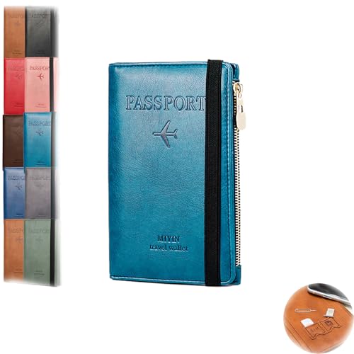 Similarbe RFID Passport Wallet, Similarbe Multi-Functional RFID Passport Wallet, Credit Cards Case Cover Travel Case (Peacock Blue) von Generic