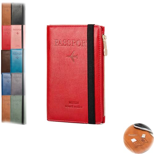 Similarbe RFID Passport Wallet, Similarbe Multi-Functional RFID Passport Wallet, Credit Cards Case Cover Travel Case (Red) von Generic
